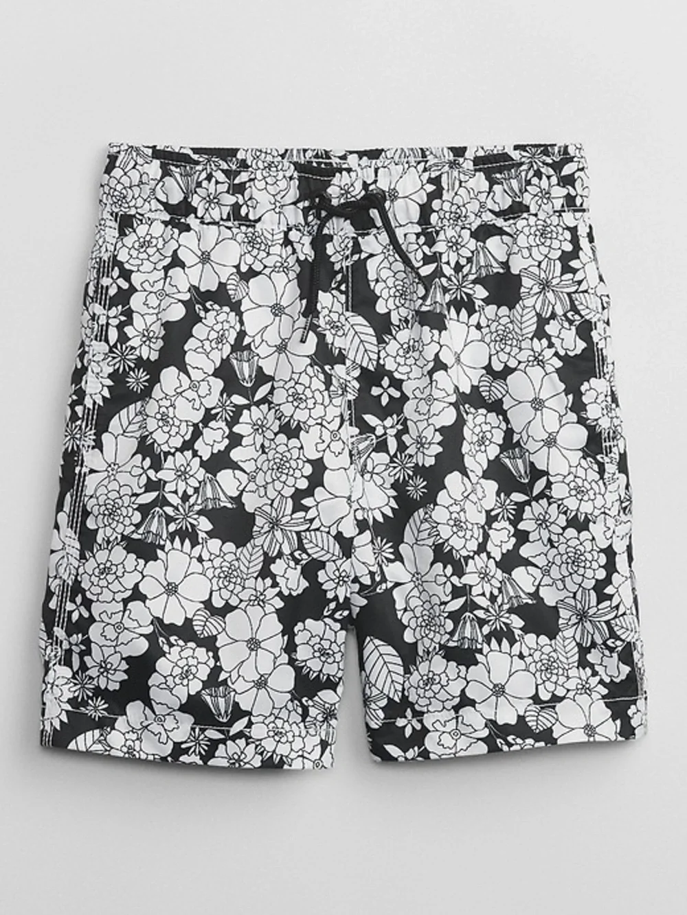 GAP Black & White Floral Kids Swim Trunks